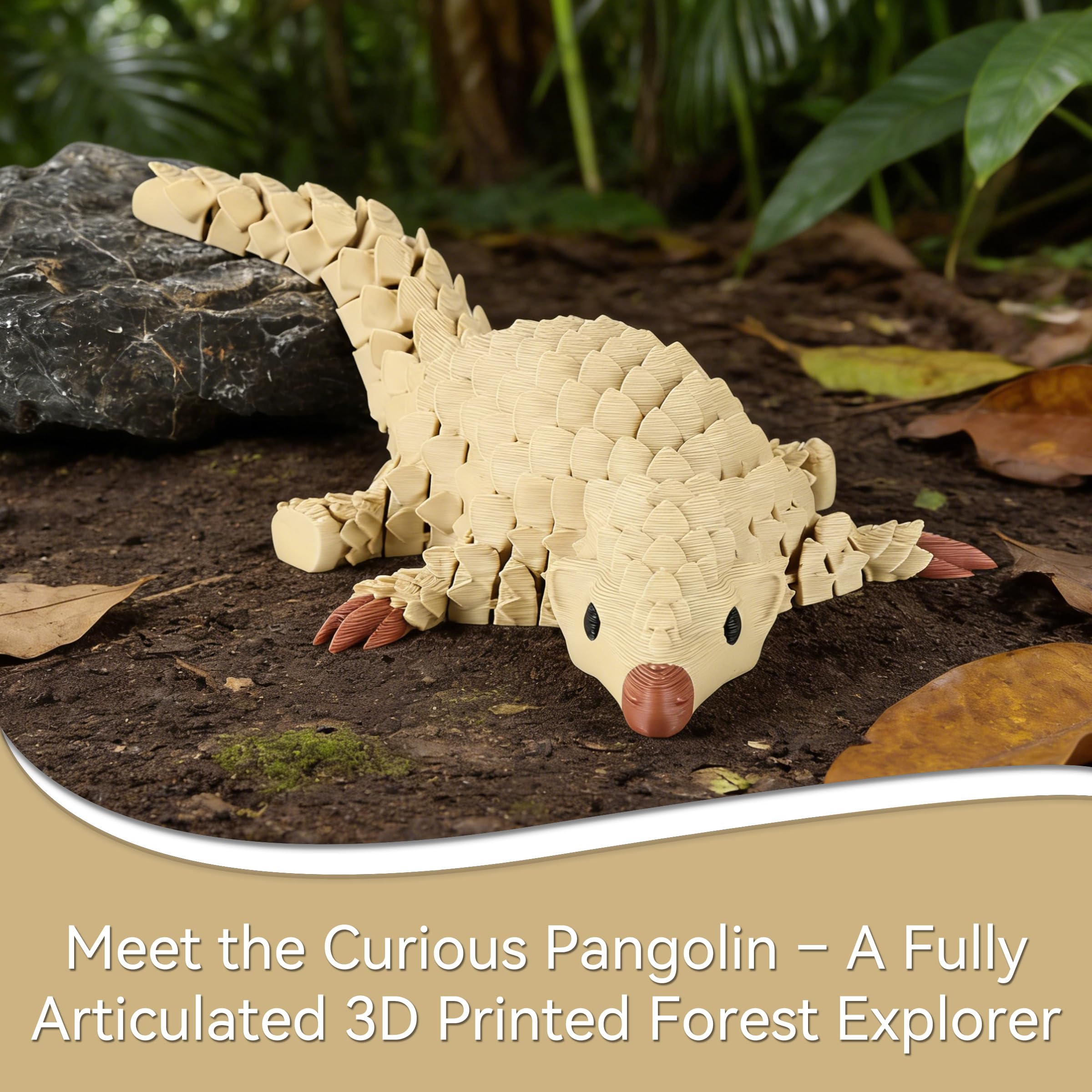 Yipintang 3D Printed Pangolin Desk Decor – 8.3" Reinforced Articulated Figure with Realistic Scaled Texture
