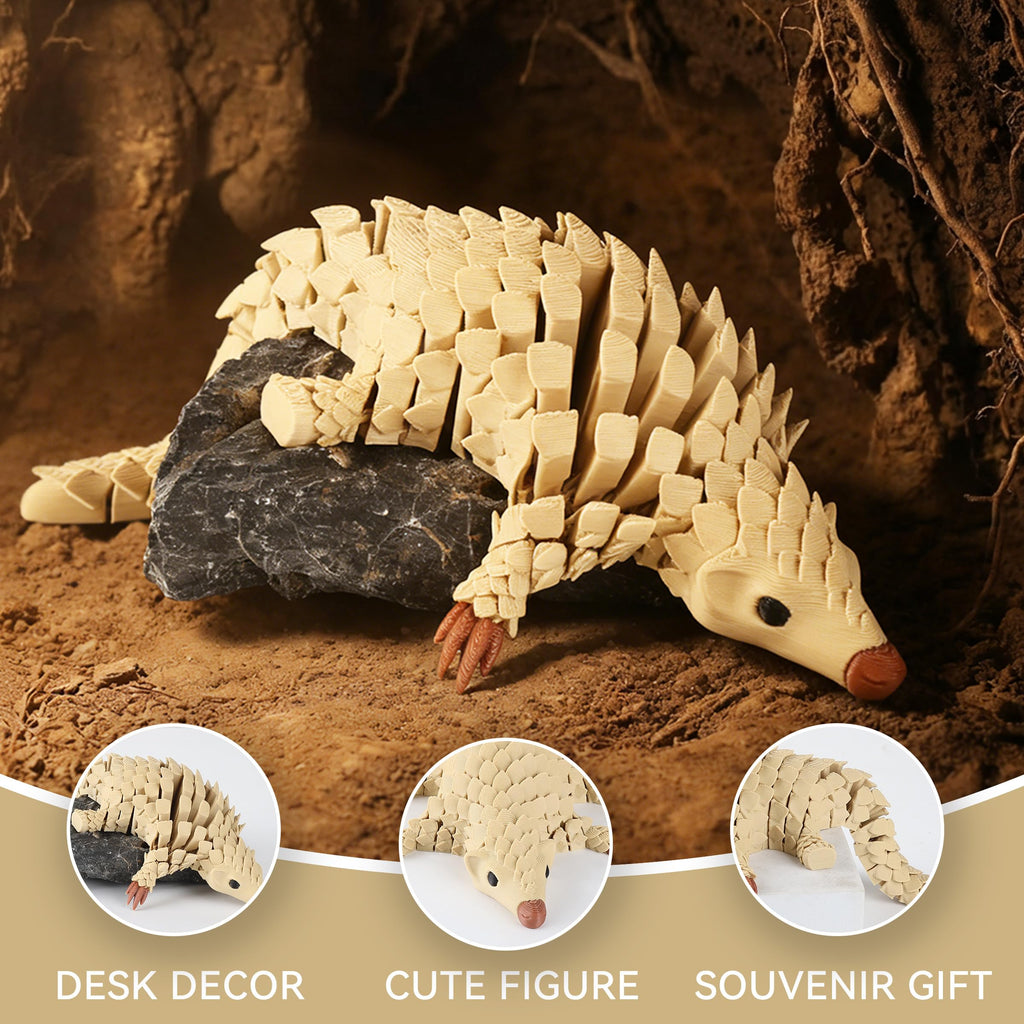 Yipintang 3D Printed Pangolin Desk Decor – 8.3" Reinforced Articulated Figure with Realistic Scaled Texture