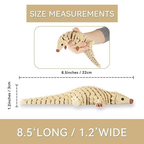 Yipintang 3D Printed Pangolin Desk Decor – 8.3" Reinforced Articulated Figure with Realistic Scaled Texture