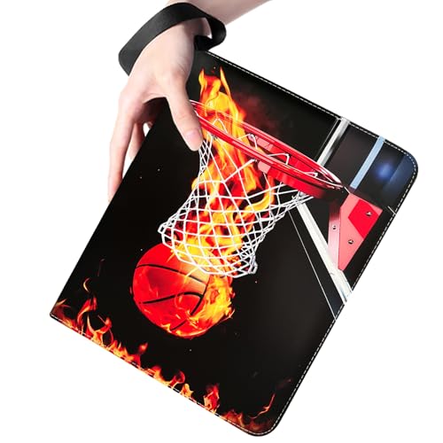 Yisheme 400-Pocket Basketball Card Binder with 50 Removable Sleeves – PU Leather Zipper Album for Trading Cards