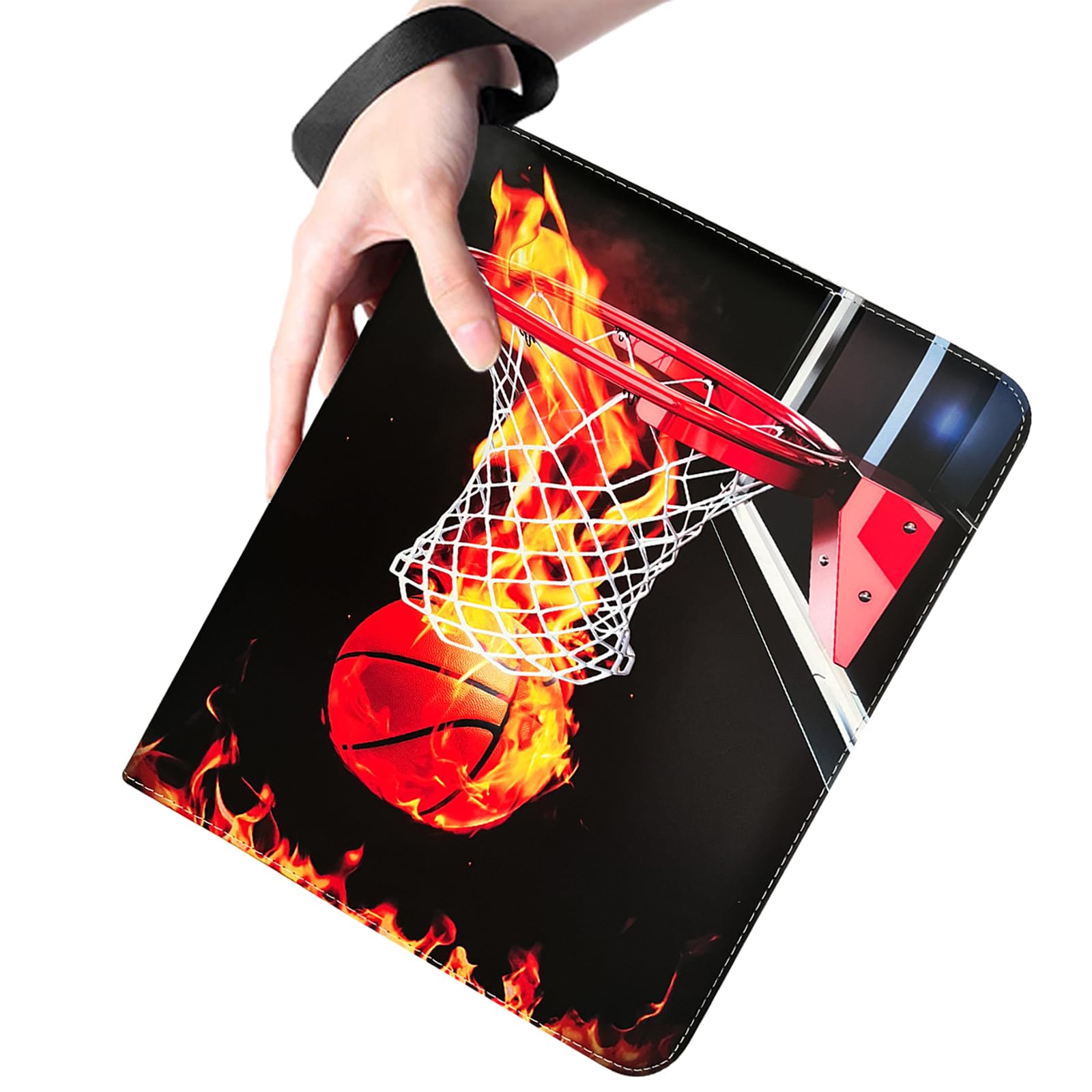 Yisheme 400-Pocket Basketball Card Binder with 50 Removable Sleeves – PU Leather Zipper Album for Trading Cards