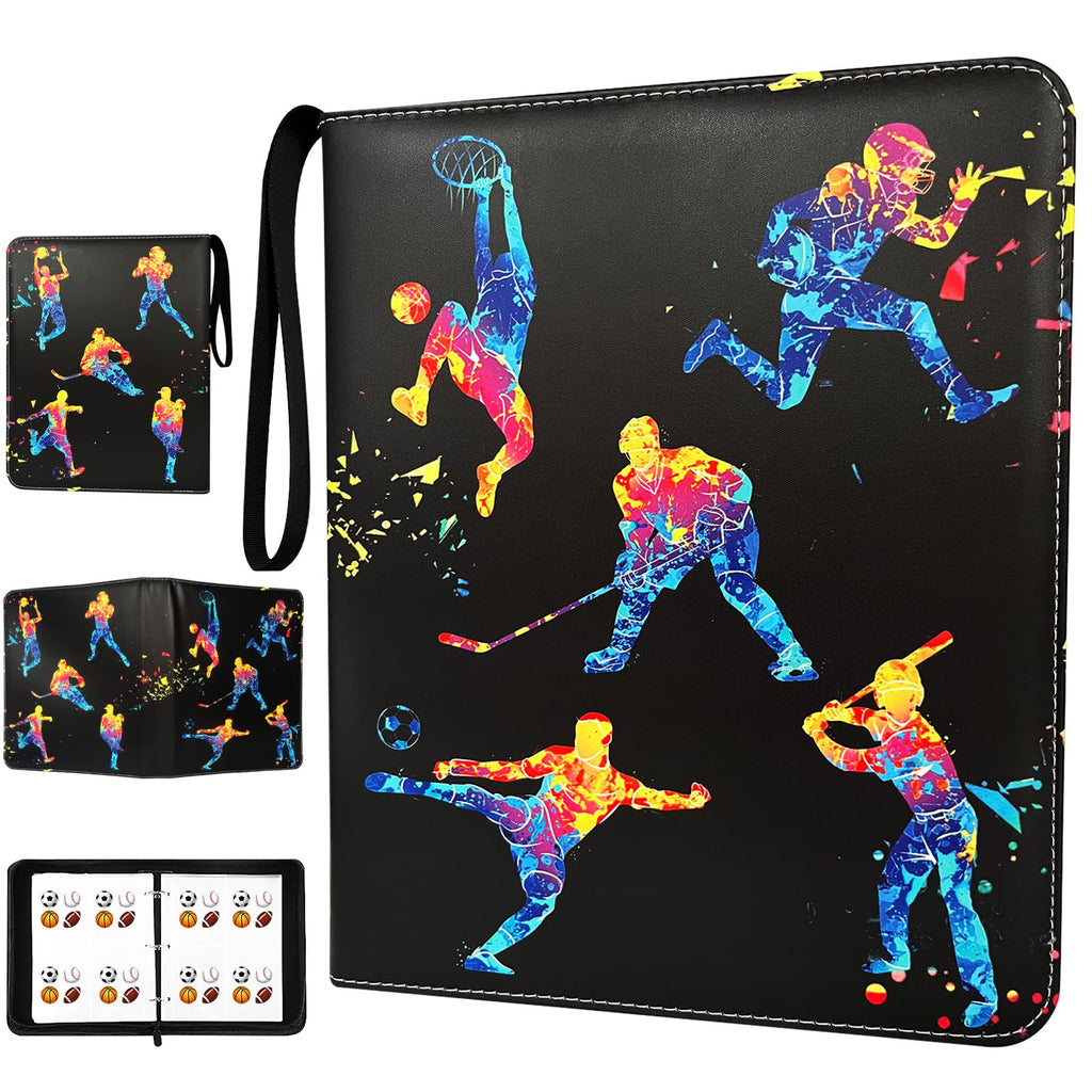 Yisheme 400-Pocket Sports Card Binder – 50 Removable Sleeves for Trading Cards