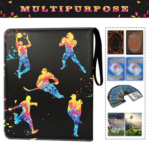 Yisheme 400-Pocket Sports Card Binder – 50 Removable Sleeves for Trading Cards