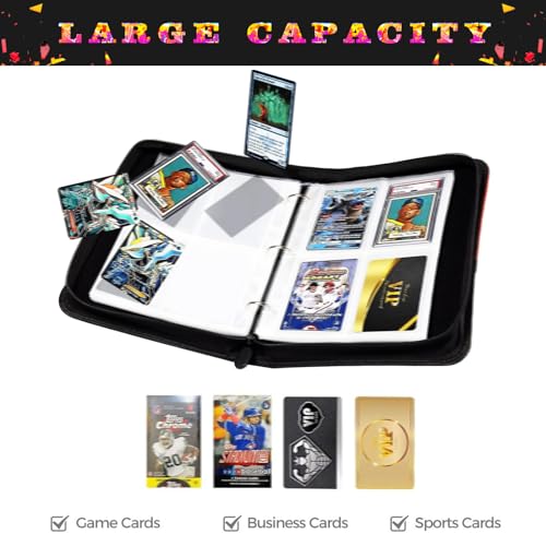 Yisheme 400-Pocket Sports Card Binder – 50 Removable Sleeves for Trading Cards