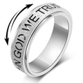 YIXNZON Stainless Steel Fidget Ring - Anxiety Spinner for Adults - Size 10, Silver