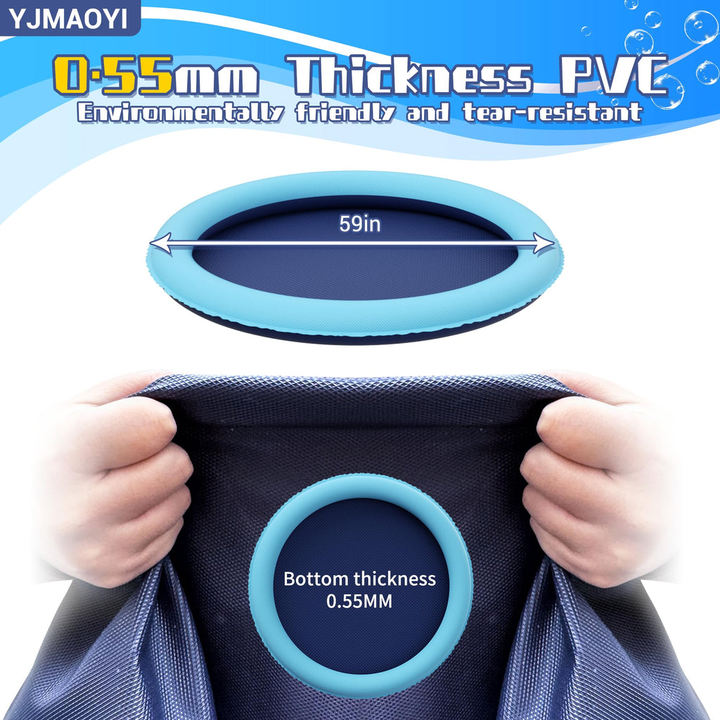 YJMAOYI Non-Slip Splash Pad 59" - Thick Sprinkler Mat for Summer Water Fun