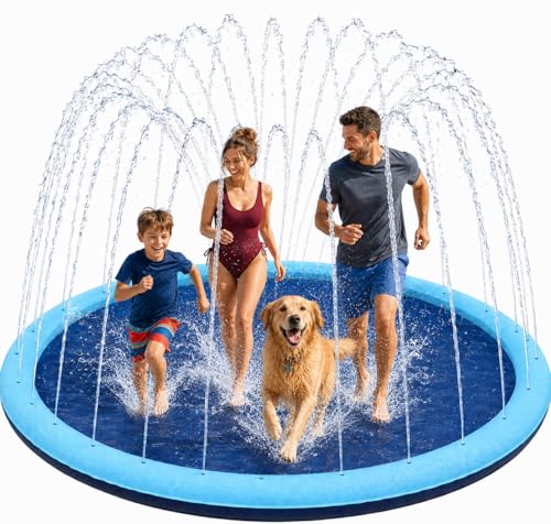 YJMAOYI Non-Slip Splash Pad 59" - Thick Sprinkler Mat for Summer Water Fun