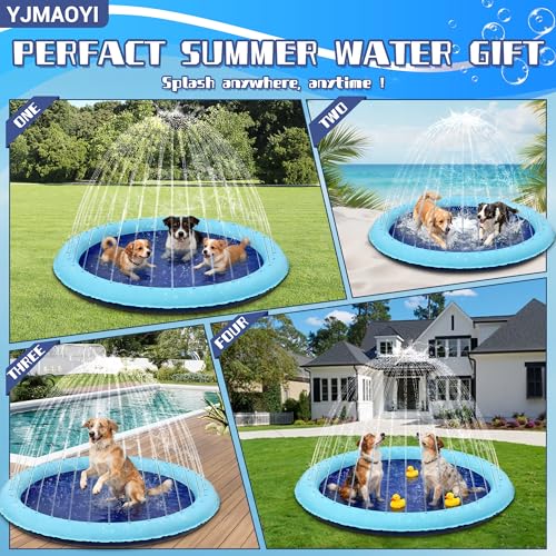 YJMAOYI Non-Slip Splash Pad 59" - Thick Sprinkler Mat for Summer Water Fun