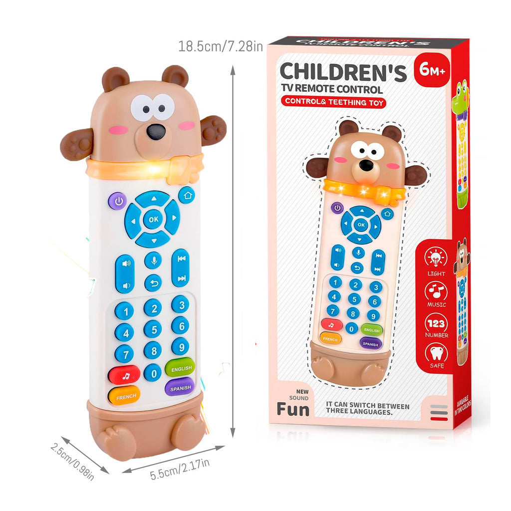 YLXHDO Baby Remote Control Toy with Music and Light – Toddler Early Education Learning Toy for Boys & Girls Ages 18 Months+ (Bear)