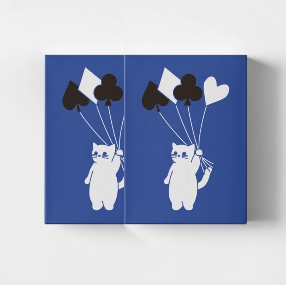 YOCEAN Blue Cat Playing Cards (2 Decks, 54 Cards Each, 3.5×4.5 inches)