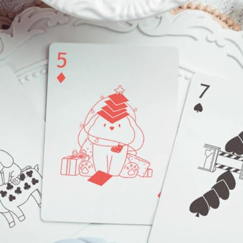 YOCEAN Cat Playing Cards (2 Decks) – 54 Unique Cat Designs per Deck, 3.5 x 4.5 Inches, Pink