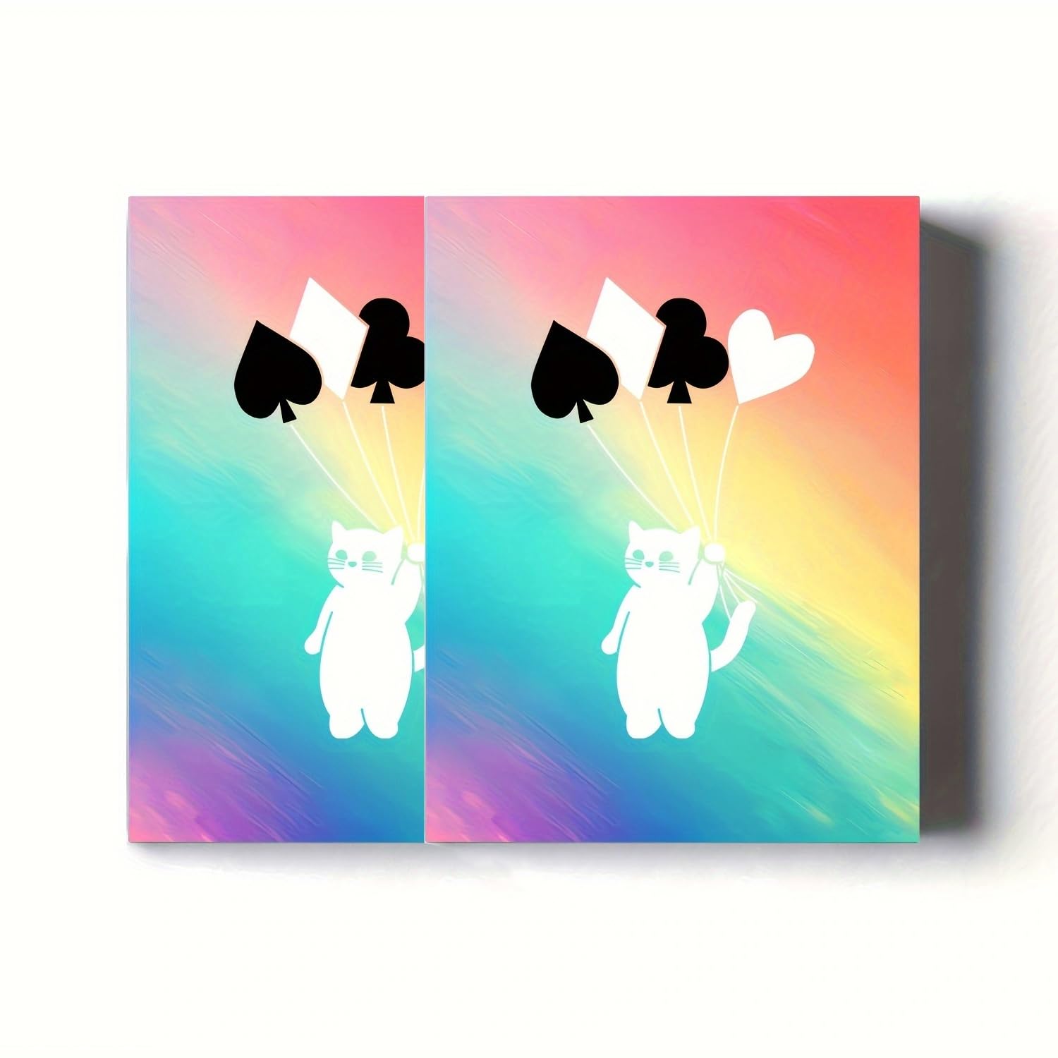 YOCEAN Playing Cards 2 Pack – 2 Decks of Cat Pattern Poker Cards with 54 Unique Illustrations Each, Standard Size 3.5 x 4.5 Inches for Game Night