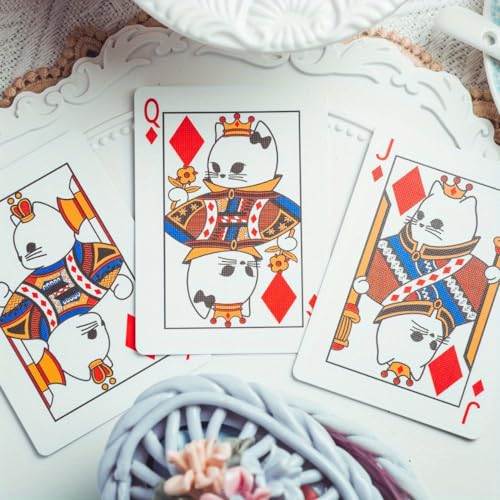 YOCEAN Playing Cards 2 Pack – 2 Decks of Cat Pattern Poker Cards with 54 Unique Illustrations Each, Standard Size 3.5 x 4.5 Inches for Game Night