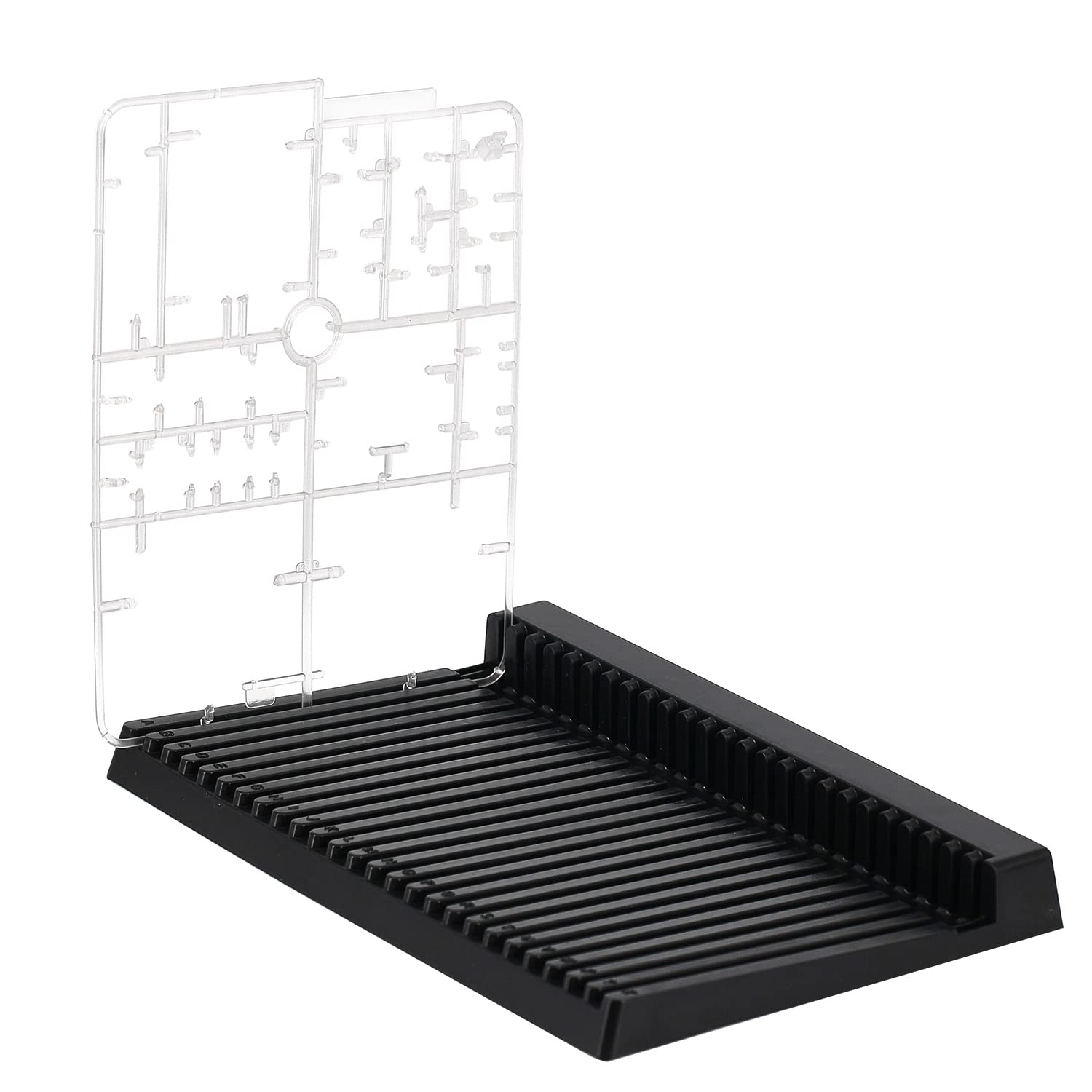 Yocoolfun Black Plastic Sprue Holder Stand for Gundam Model Parts - 25 Slots Organizer Rack