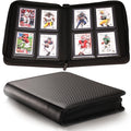 Yodamiack Toploader Binder – Holds 128 Cards in 3"x4" Sleeves, Water-Resistant PU Leather, Ringless Double-Sided Pages, Carbon Black