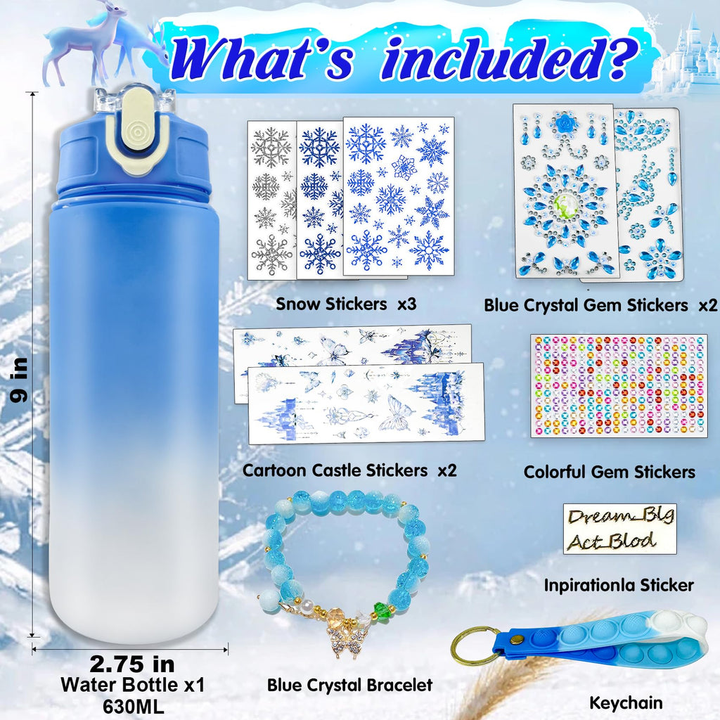 YOFUN Decorate Your Own Frozen Water Bottle Craft Kit for Girls Ages 3-8
