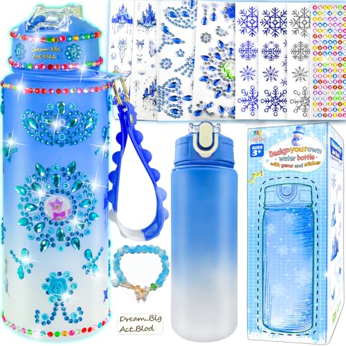YOFUN Decorate Your Own Frozen Water Bottle Craft Kit for Girls Ages 3-8