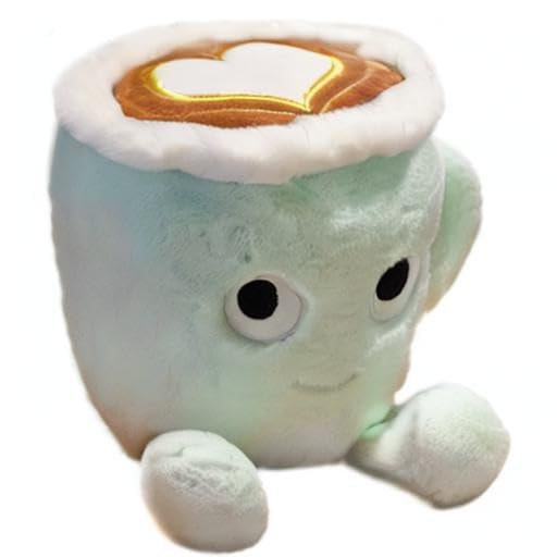 Yoholto 7.8-Inch Latte Plush Pillow: Soft Coffee Cup Stuffed Toy in Green