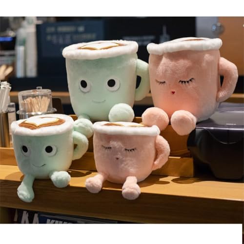 Yoholto 7.8-Inch Latte Plush Pillow: Soft Coffee Cup Stuffed Toy in Green
