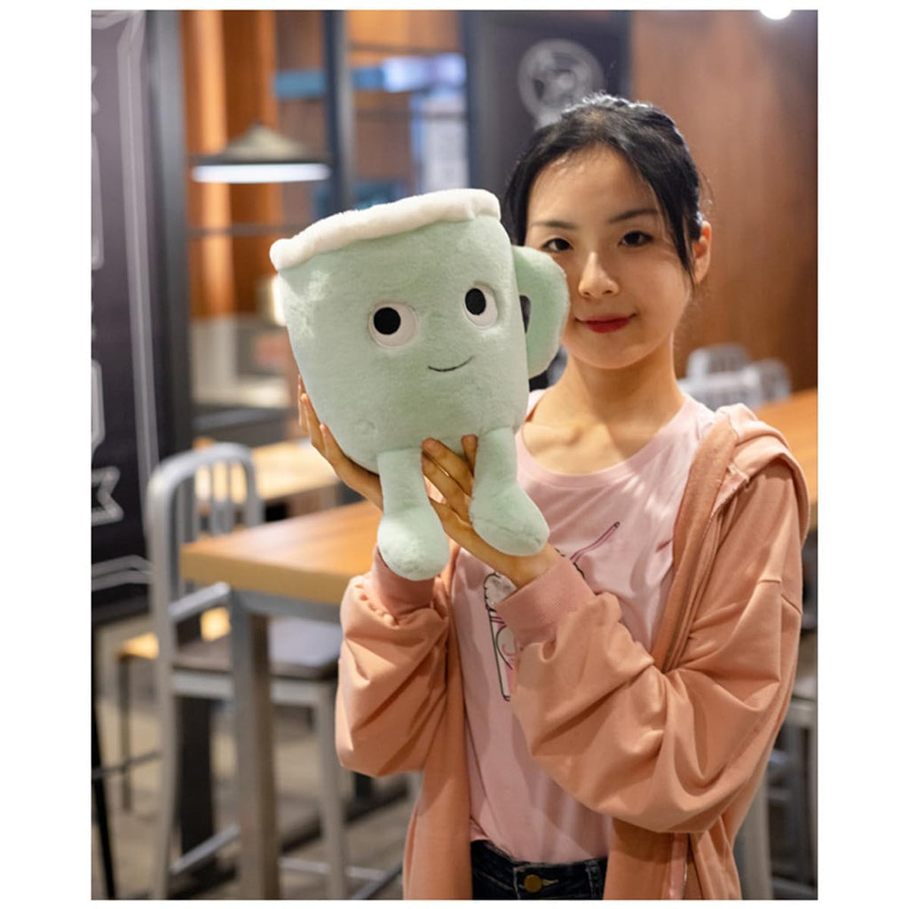 Yoholto 7.8-Inch Latte Plush Pillow: Soft Coffee Cup Stuffed Toy in Green