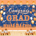 Yoirrat Blue Orange Congrats Grad Banner 2026 - 70.8x43.3 inch Graduation Decoration for Class of 2026 High School College Party