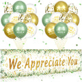 Yoirrat Sage Green We Appreciate You Banner Set - 18 Balloons & Yard Sign for Employee Staff Teacher Appreciation Party