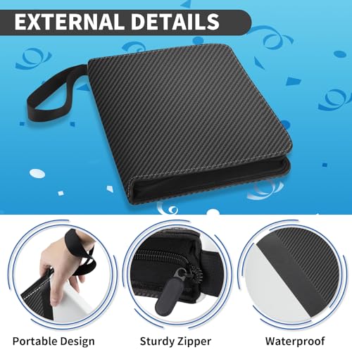 YoKiStar 900-Pocket Trading Card Binder - Black PU Leather Album with 50 Removable Sleeves