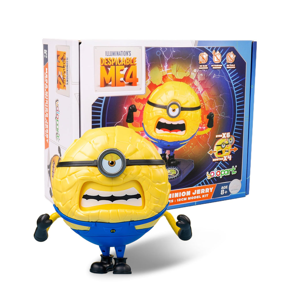 YOLOPARK Mega Jerry Action Figure – 4.7 Inch Despicable Me 4 Minion with 360° Rotation and 3 Expressions