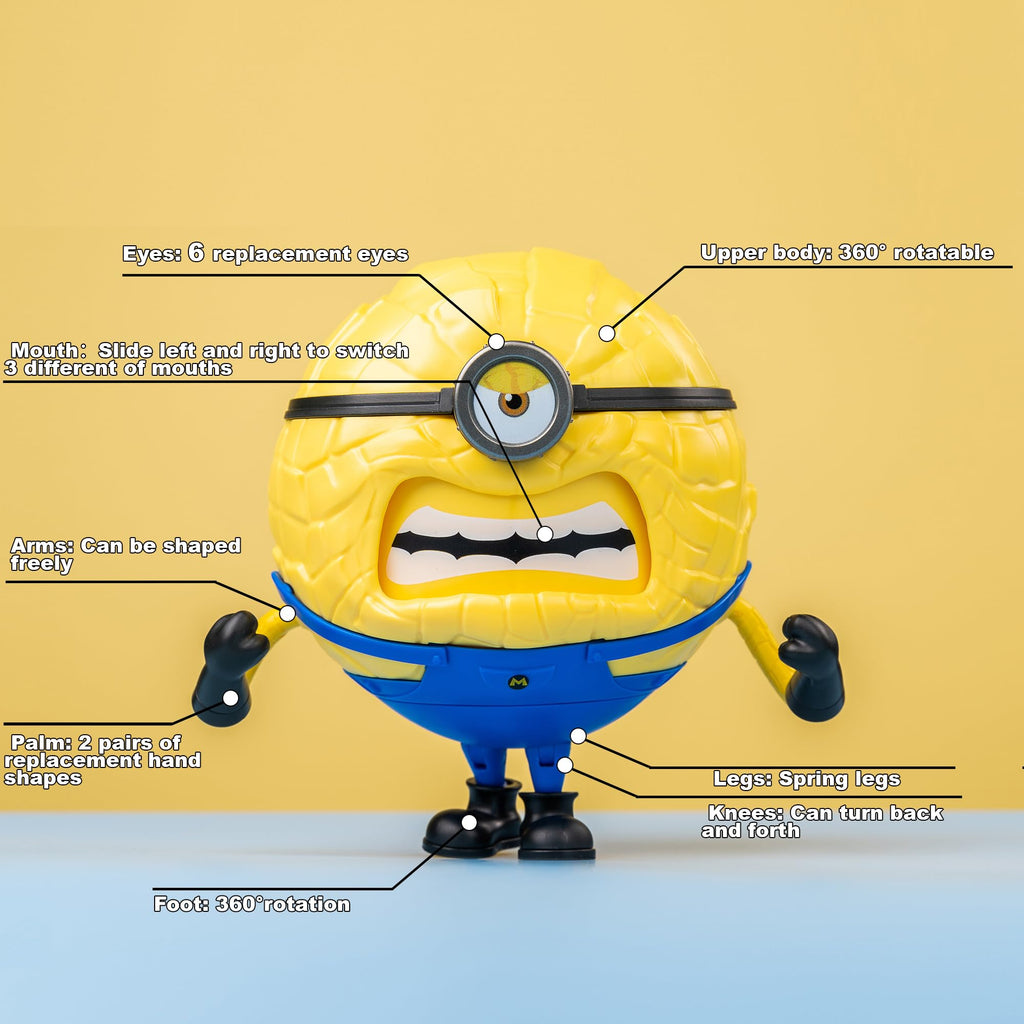 YOLOPARK Mega Jerry Action Figure – 4.7 Inch Despicable Me 4 Minion with 360° Rotation and 3 Expressions
