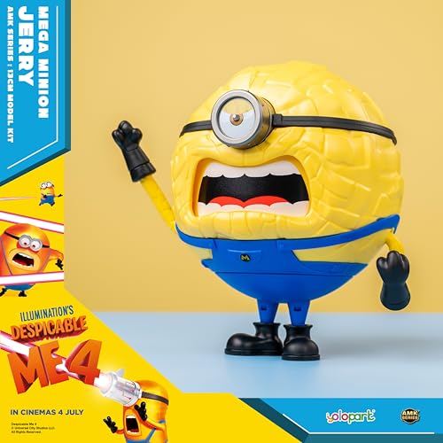YOLOPARK Mega Jerry Action Figure – 4.7 Inch Despicable Me 4 Minion with 360° Rotation and 3 Expressions