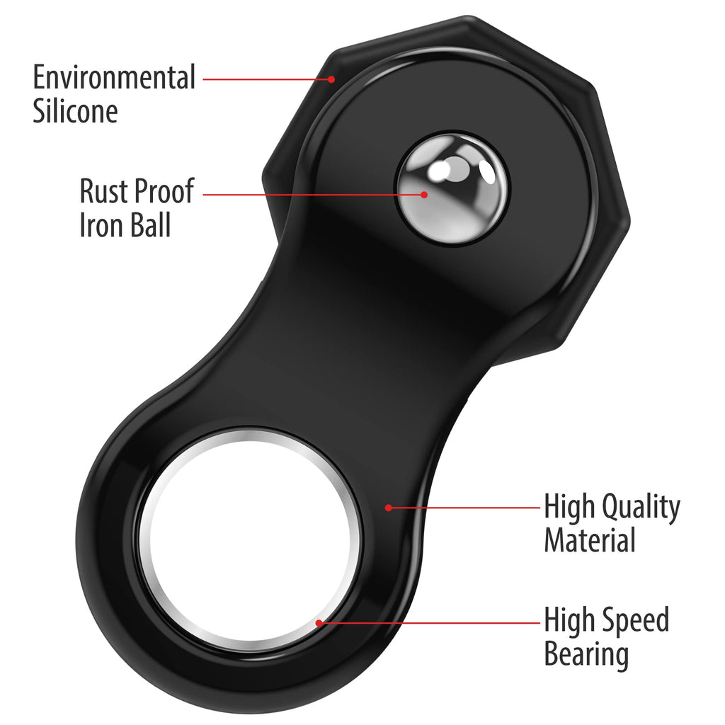 Yolscue Fidget Toy - Quiet Stress Relief Spinner for Adults & Kids, Black