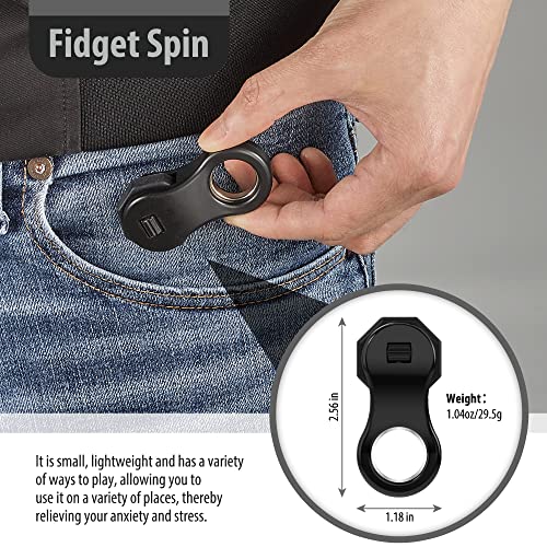 Yolscue Fidget Toy - Quiet Stress Relief Spinner for Adults & Kids, Black