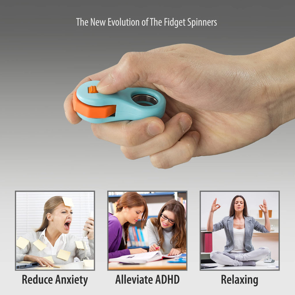 Yolscue Fidget Toy – Quiet Spinner for Stress Relief, ADHD Focus, and Finger Exercise (Blue)
