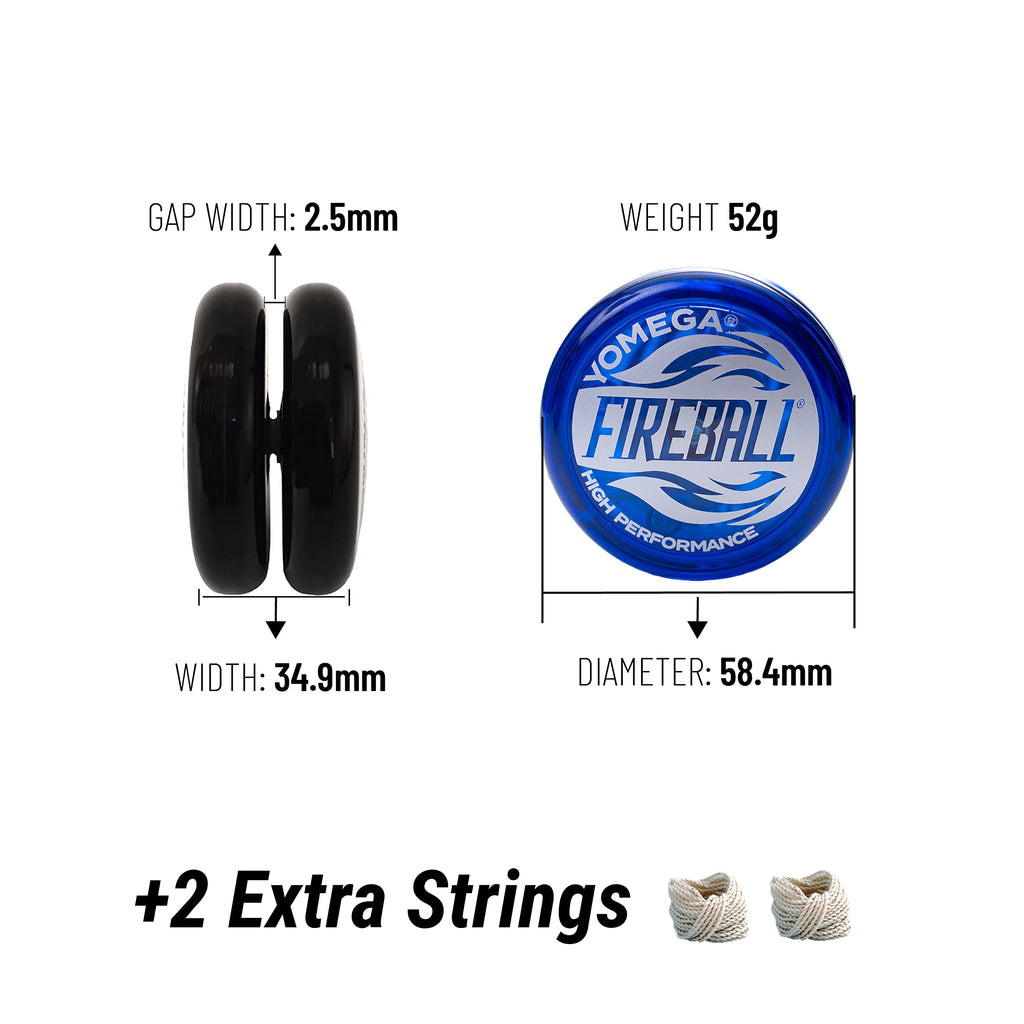 Yomega Fireball YoYo - Responsive Transaxle Yoyo for Intermediate and Advanced Players (Blue)