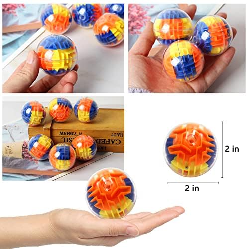 Yomwet 3D Maze Brain Teaser Puzzles, 6-Pack – Beginner Level, Bright Colors, Ages 6+