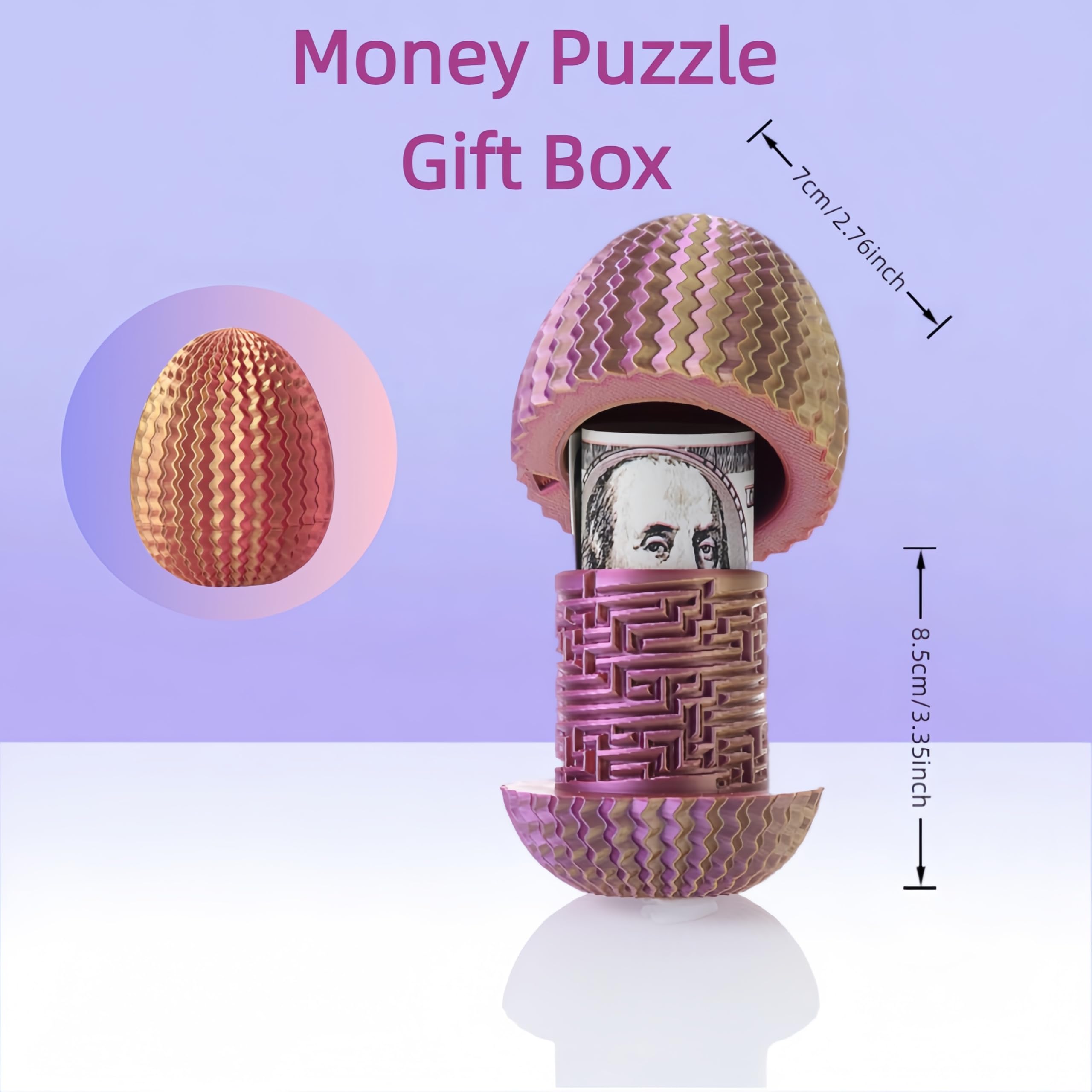 Yonaso Maze Egg Money Puzzle Box – 3D Hidden Compartment Brain Teaser with 4 Logic Challenges