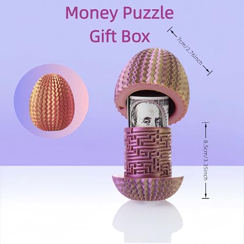 Yonaso Maze Egg Money Puzzle Box – 3D Hidden Compartment Brain Teaser with 4 Logic Challenges