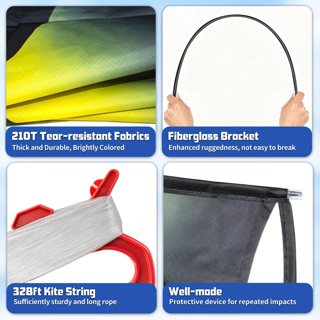 YongnKids Large Kite 120x210cm – Easy to Fly for Kids 4-12 with 100m String and Storage Bag