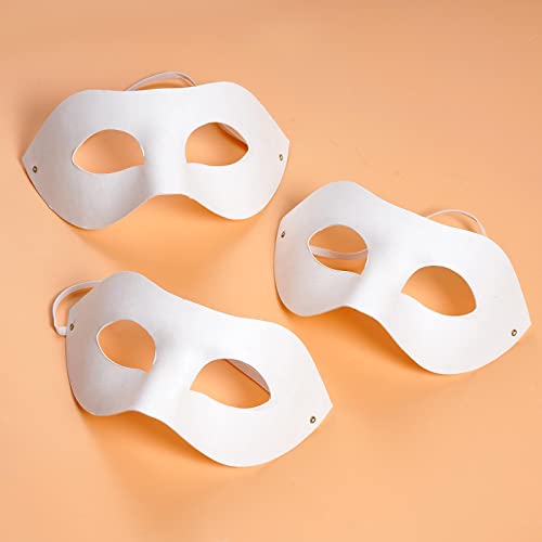 Yookat 14-Piece White Paper Art Masks - DIY Paintable Craft Masks for Mardi Gras and Party Decor