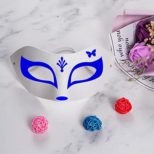 Yookat 14-Piece White Paper Art Masks - DIY Paintable Craft Masks for Mardi Gras and Party Decor