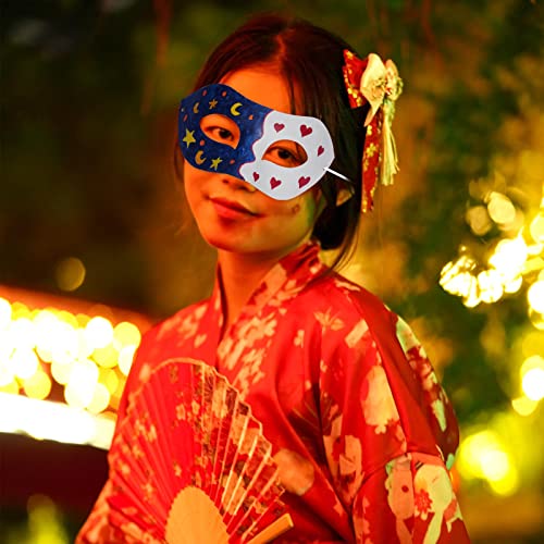 Yookat 14-Piece White Paper Art Masks - DIY Paintable Craft Masks for Mardi Gras and Party Decor