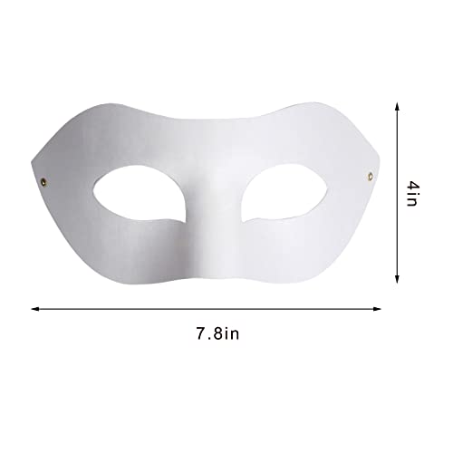 Yookat 14-Piece White Paper Art Masks - DIY Paintable Craft Masks for Mardi Gras and Party Decor