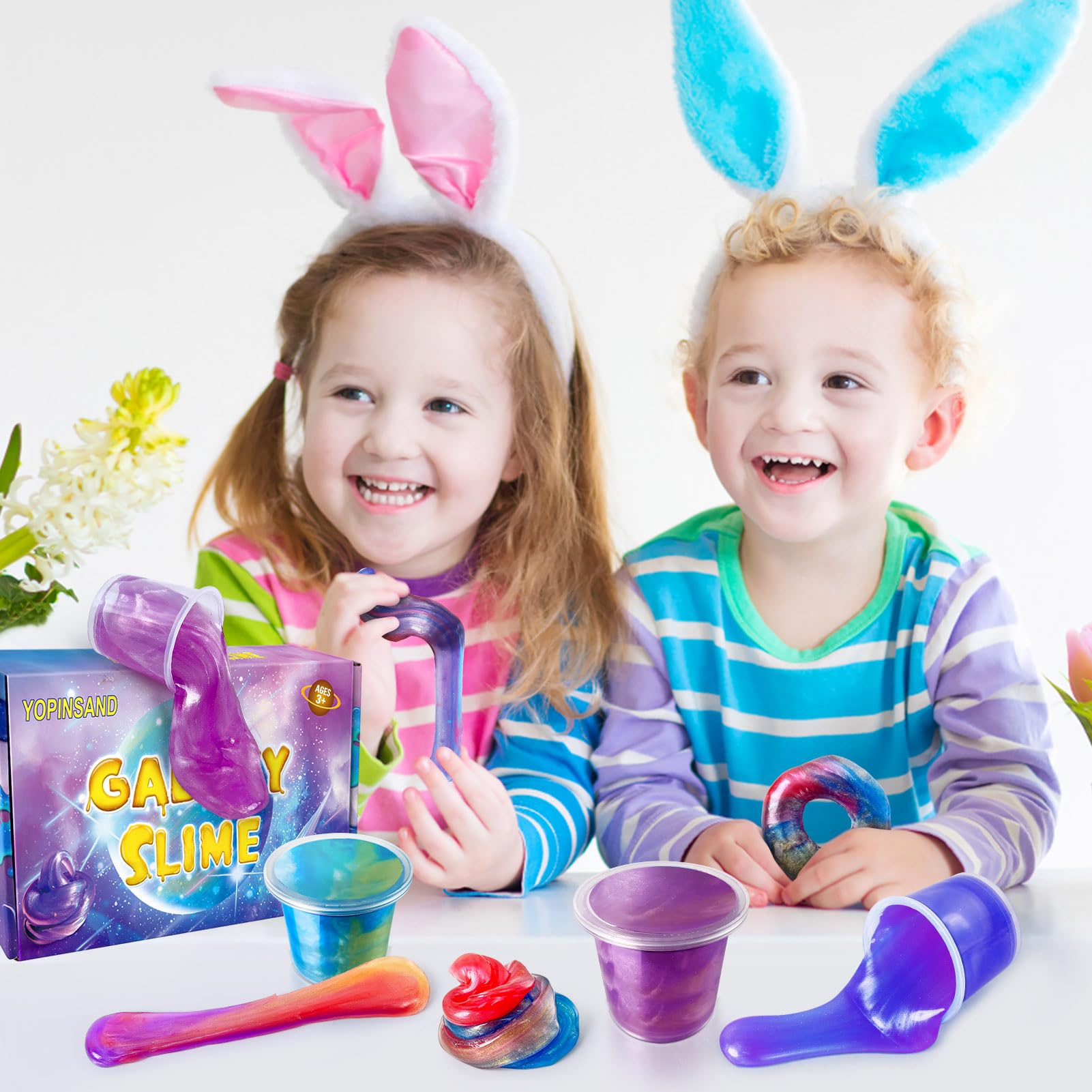 YOPINSAND 50 Pack Galaxy Slime Kit – Non-Sticky Slime for Kids Party Favors