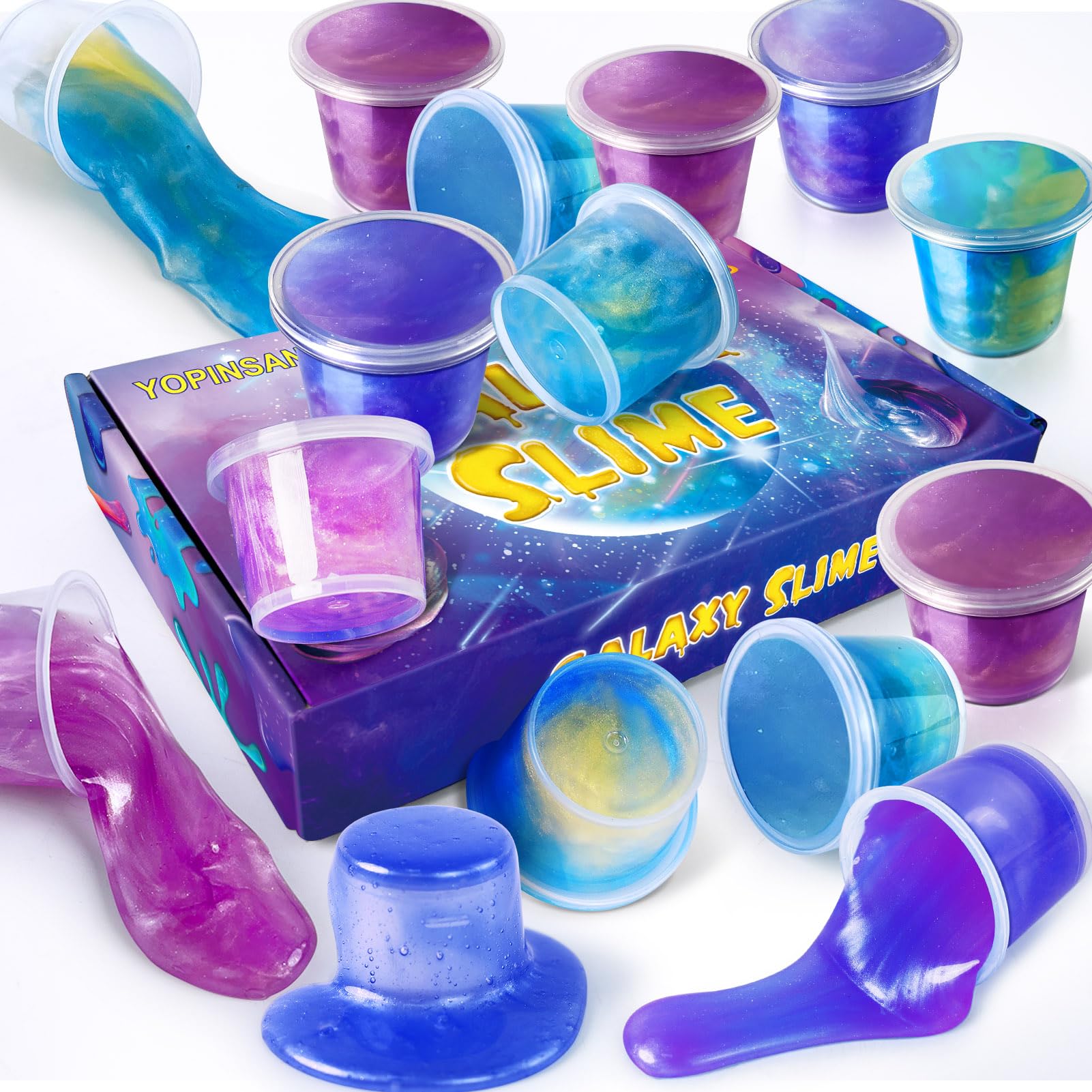YOPINSAND 50 Pack Galaxy Slime Kit – Non-Sticky Slime for Kids Party Favors