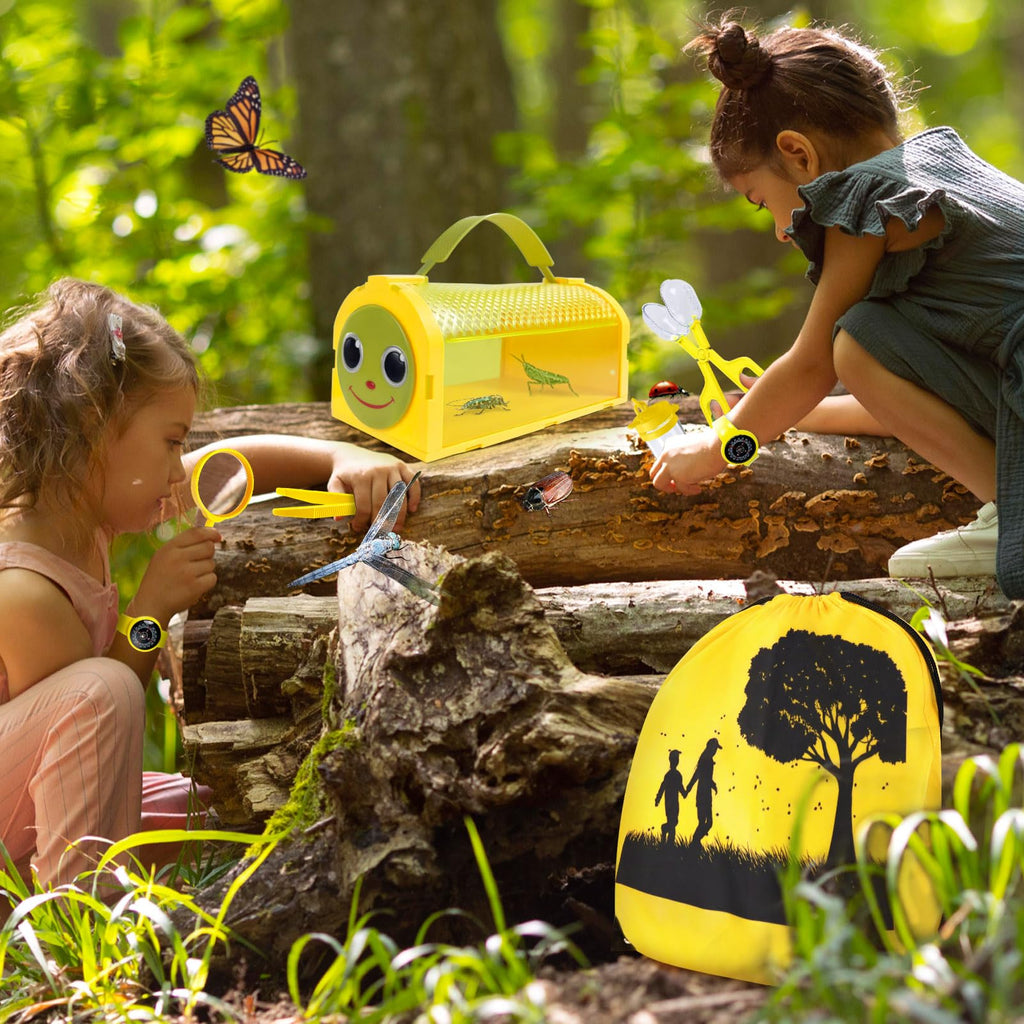 YOPINSAND Bug Catcher Kit – 10-Piece Outdoor Explorer Set for Kids 3-12 with Backpack, Cage, Net, Flashlight