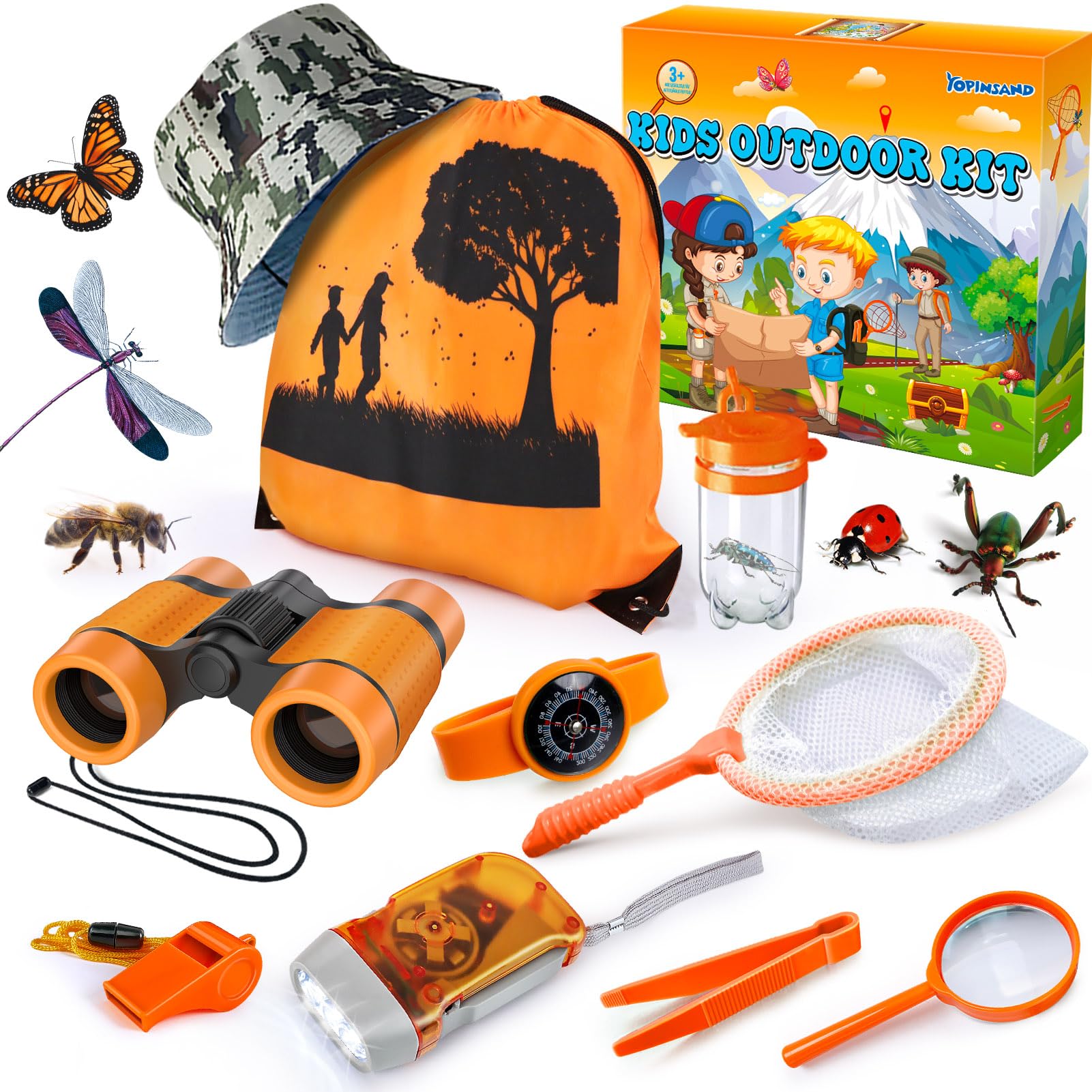 YOPINSAND Kids Explorer Kit & Bug Catcher Kit – Outdoor Adventure Set for Boys Girls Ages 3-12