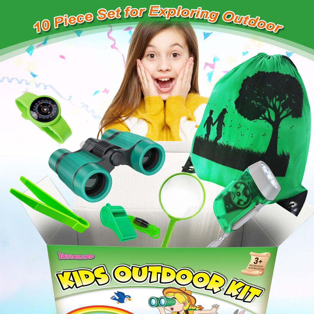 YOPINSAND Kids Explorer Kit & Bug Catcher Set - Outdoor Adventure Gear with Backpack, Binoculars & More for Ages 3-12
