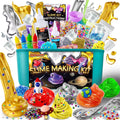 YOPINSAND Metallic Slime Kit - 27 Piece DIY Glitter Slime Making Kit for Kids with Glow in the Dark Powder and Charms