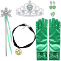 Yosbabe Anna Costume Accessories Set – 6-Piece Princess Dress-Up with Gloves, Tiara, Wand, and Jewelry for Girls Ages 3-10