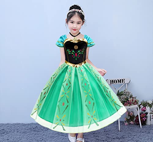 Yosbabe Anna Costume Accessories Set – 6-Piece Princess Dress-Up with Gloves, Tiara, Wand, and Jewelry for Girls Ages 3-10